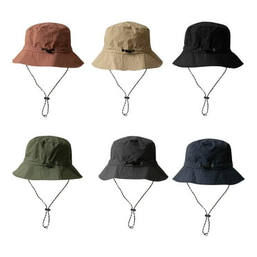 Sunsanly Waterproof Bucket Rain Hat with Chin Strap Quick Dry Packable Boonie Sun Hat Safari Hat UV Protection-Black