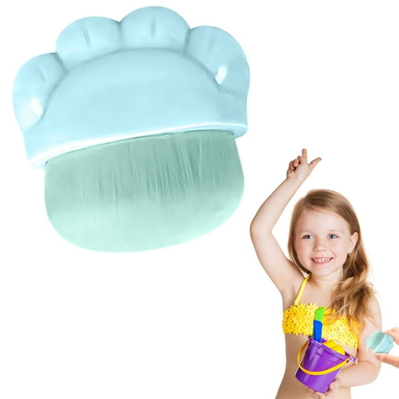 Sunscreen Applicator Brush, Kids Sunscreen Brush, Paw Print Sunscreen Lotion Applicator Set With Protective Cover, Soft Bristles For Even Application, Gentle On Sensitive Skin, Portable And Reusable