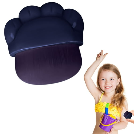 Sunscreen Applicator Brush, Kids Sunscreen Brush, Paw Print Sunscreen Lotion Applicator Set With Protective Cover, Soft Bristles For Even Application, Gentle On Sensitive Skin, Portable And Reusable