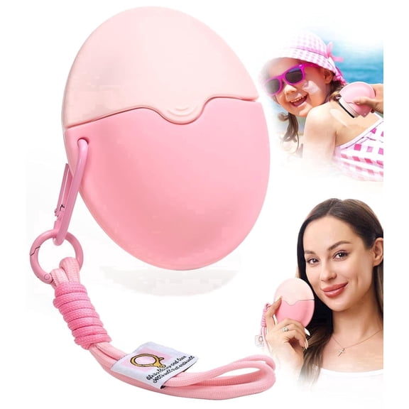 Sunscreen Applicator, Refillable Roll On Sponge Sunscreen Applicator for Kids, BPA-Free Silicone Lotion Applicator for Body Lotion, Portable Sunblock Buddy Brush with Protective Caps for Travelers