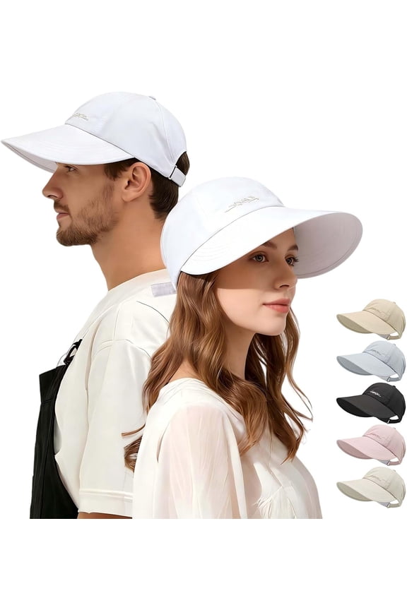 Sunscreen Baseball Hat, 2 Pack UPF Protection Wide Brim Uv Cap for Men Women, Lightweight Outdoor with Velcro