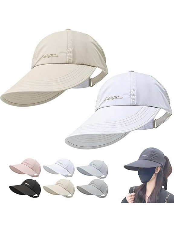 Sunscreen Baseball Hat UPF 50+ Lightweight Quick-Dry for Men Women, Adjustable Outdoor Cap for Hiking Fishing Golf (Beige+White) (K)