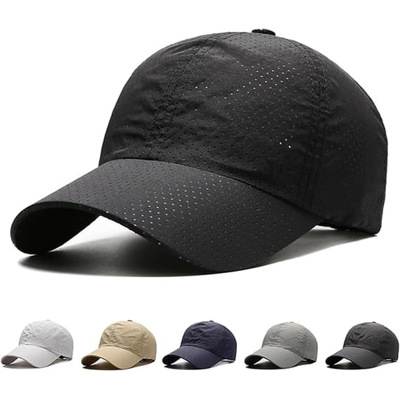 Sunscreen Breathable Baseball Cap, Quick-Dry Mesh UV Hat with Curved Brim for Running Golf Travel & Outdoor Workouts