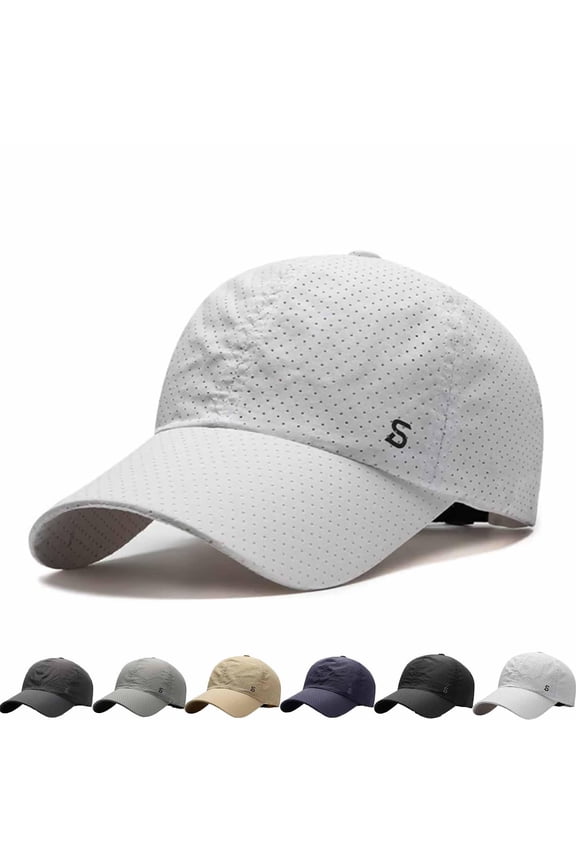Sunscreen Breathable Baseball Cap, Sun Protection Quick-Drying Cooling Hat for Men, Running Adjustable Cotton Hats