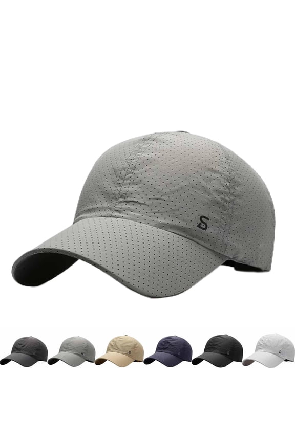 Sunscreen Breathable Baseball Cap, Sun Protection Quick-Drying Cooling Hat for Men, Running Adjustable Cotton Hats