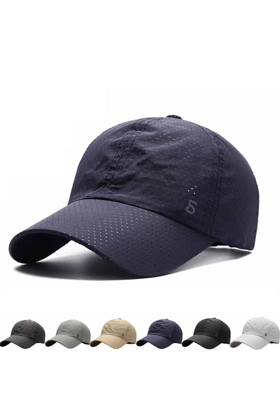 Sunscreen Breathable Baseball Cap, Sun Protection Quick-Drying Cooling Hat for Men, Running Adjustable Cotton Hats
