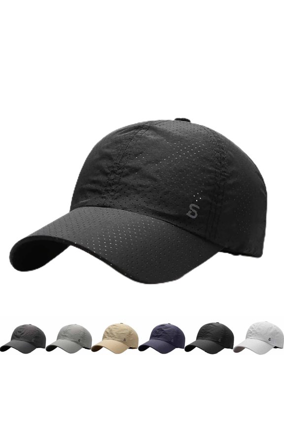 Sunscreen Breathable Baseball Cap, Sun Protection Quick-Drying Cooling Hat for Men, Running Adjustable Cotton Hats