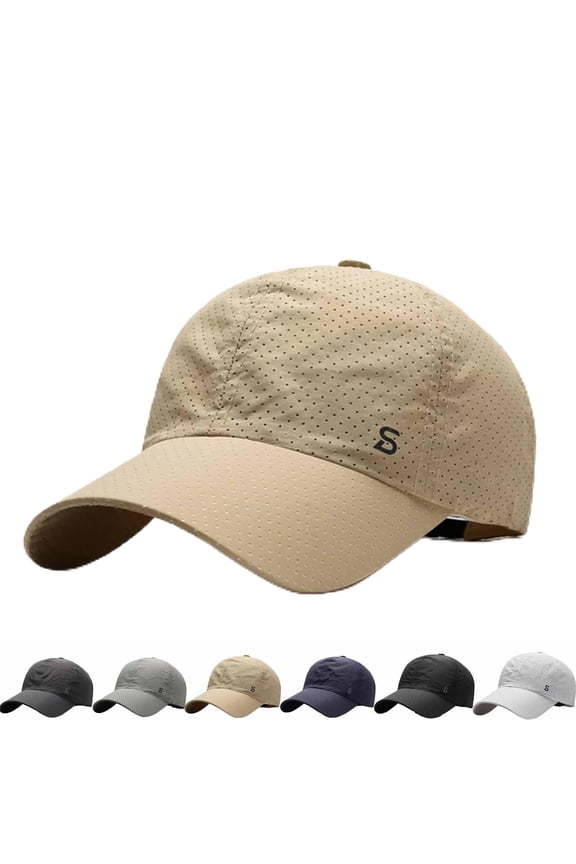 Sunscreen Breathable Baseball Cap, Sun Protection Quick-Drying Cooling Hat for Men, Running Adjustable Cotton Hats