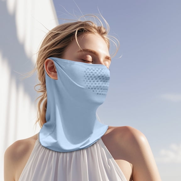 Sunscreen Face Mask, Neck Protector, UPF50+ Outdoor Cycling Ice Silk Face Covering, Breathable Quick Dry Honeycomb Mesh, Ergonomic 3D Cut, Multifunctional Headscarf for Fishing Hiking
