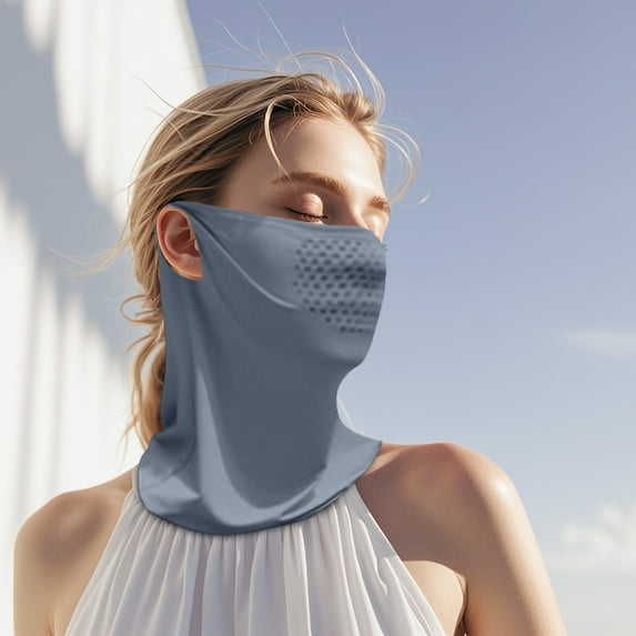 Sunscreen Face Mask, Neck Protector, UPF50+ Outdoor Cycling Ice Silk Face Covering, Breathable Quick Dry Honeycomb Mesh, Ergonomic 3D Cut, Multifunctional Headscarf for Fishing Hiking