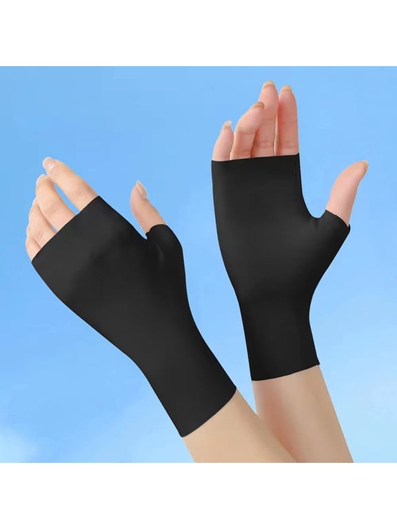 Sunscreen Fingerless Gloves Summer Gloves For Driving UV Sun Protection Mittens Half Finger Gloves For Women And Men Breathable
