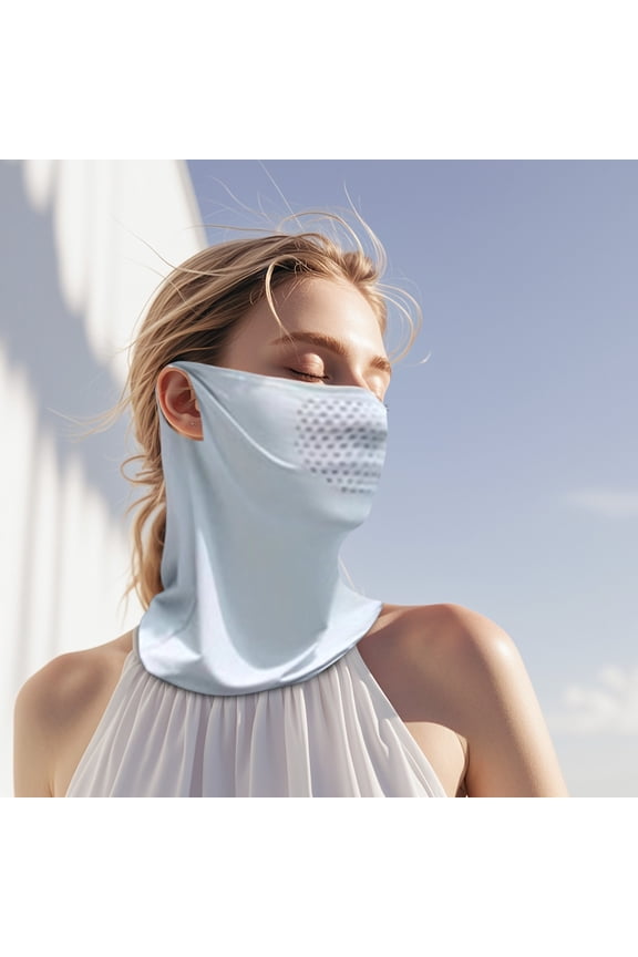 Sunscreen Mask Neck Protector Outdoor Cycling Face Towel Fishing Headscarf Ice Silk Scarf Full Face Covering Ear Hanging