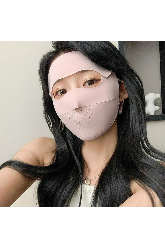 Sunscreen Mask Traceless Women Detachable Facekini Ice Silk Anti-ultraviolet Summer Breathable Thin Cover Whole Face