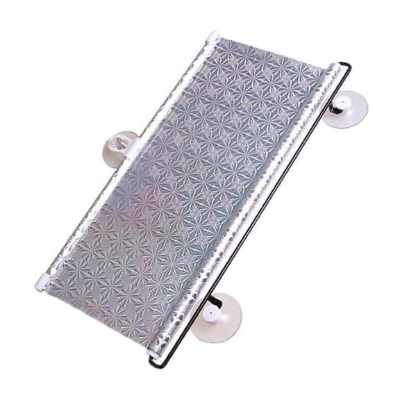 Sunscreen Thermal Insulation Car Sunshade, Usupdd Automatic Retractable Front Sunshade for Vehicles, PVC Heat Blocking Foldable Sun Blind for Car Windshield Balcony, Silver