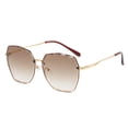 thumbnail image 1 of Sunscreen and anti-ultraviolet sunglasses, fashion trend sunglasses, made of PC and metal - brown, 1 of 5