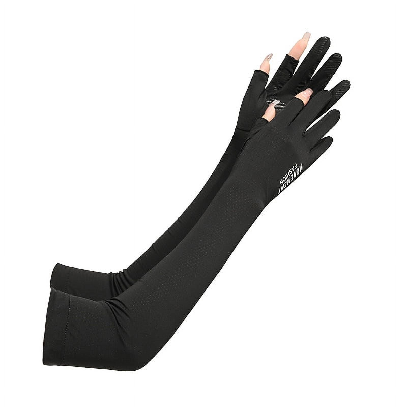 Sunscreen gloves men and women UV protection thin ice sleeve ice silk  summer driving electric car fishing long sleeve arm guard 