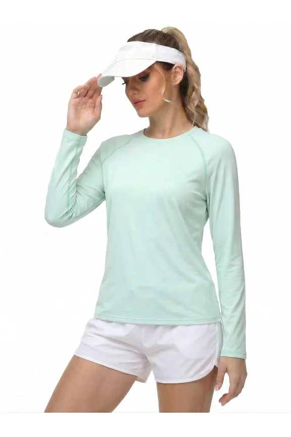 Women's UPF 50+ Long Sleeve Rash Guard UV Sun Shirt for Hiking Running Fishing