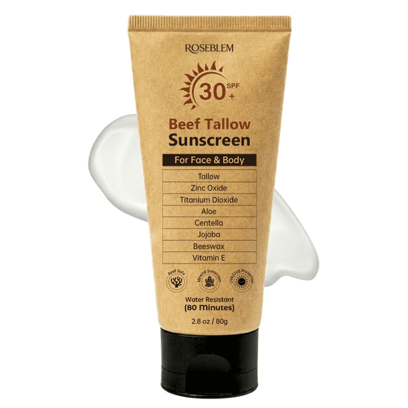 Sunscren Non Greasy Organic Natural Sol Beef Tallow