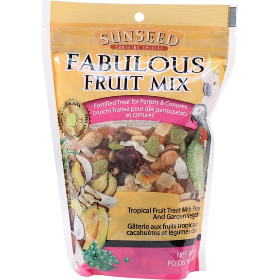 Sunseed Fabulous Fruit Mix Treats for Parrots & Conures 12 Oz