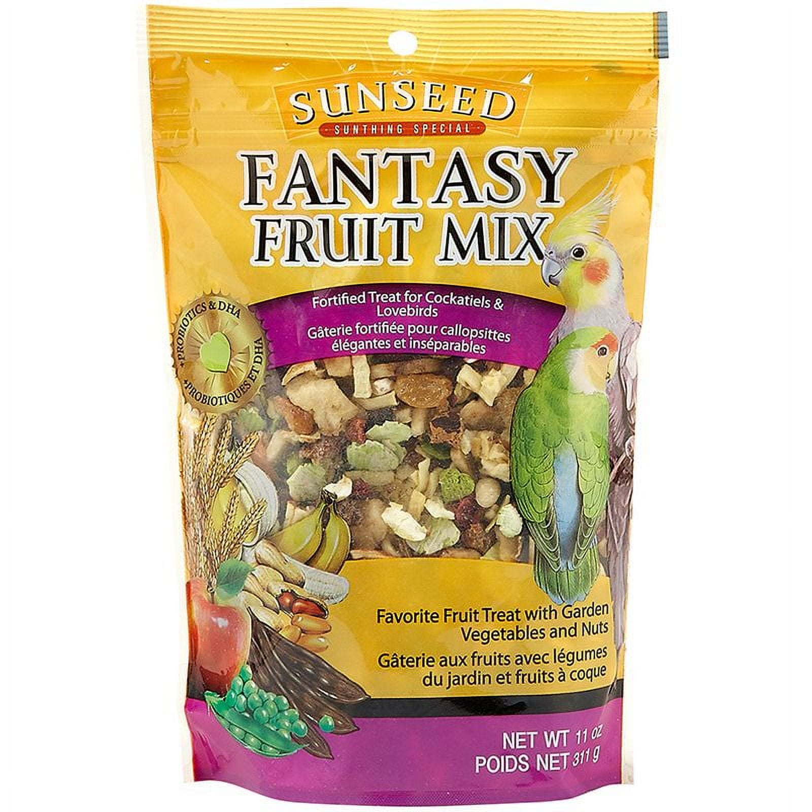 SUN SEED Sunseed Fantasy Fruit Mix Fortified Treat for Cockatiels and Lovebirds - 11 oz