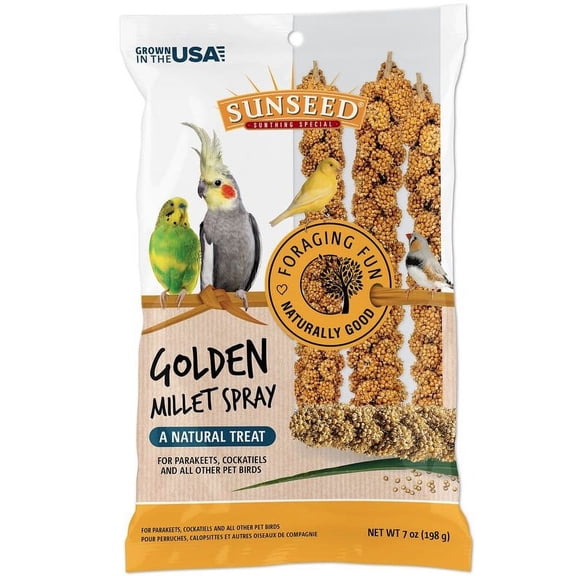 42 oz (6 x 7 oz) Sunseed Golden Millet Spray Natural Bird Treat