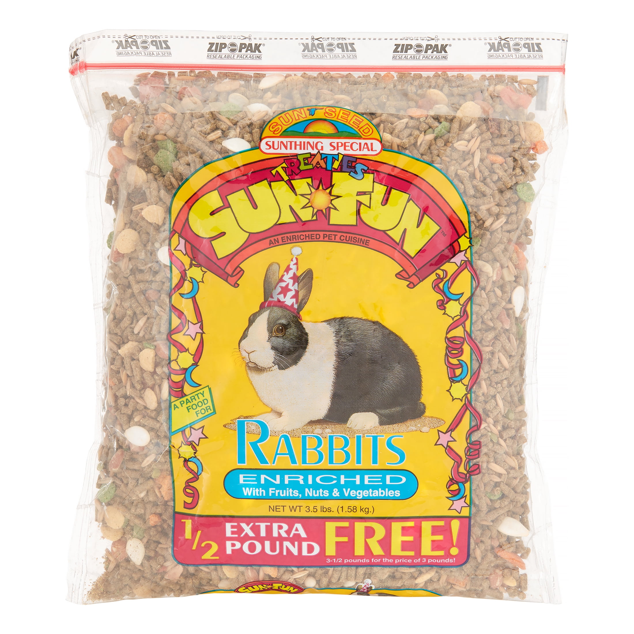 Sunseed Sun Fun Rabbit Formula Dry Rabbit Food, 3.5 Lb