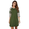 thumbnail image 1 of Sunsent Women's Nightgown Cotton 3/4 Sleeve Sleepshirts Round Neck Above Knee-Length Nightshirt Loungewear Loose Comfy Pajama Sleepwear S-XXL, 1 of 7