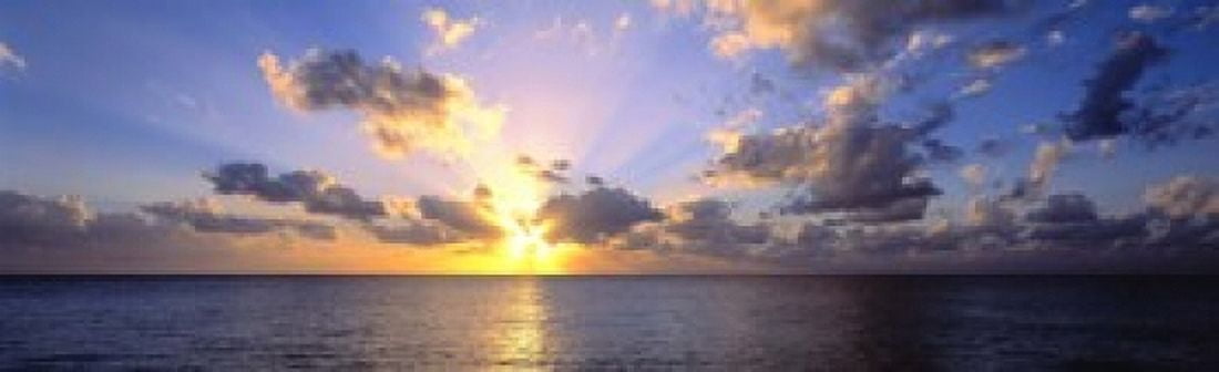 Sunset 7 Mile Beach Cayman Islands Caribbean Canvas Art - Panoramic Images (15 x 5)