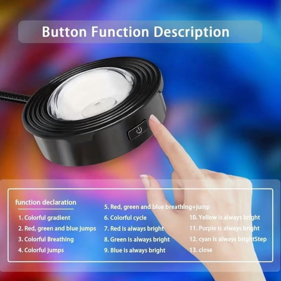 Sunset Ambient Projection Light, LED Multi-Color Night Light, 360 Adjustable, Multiple Mode Settings, Suitable for Photography/Selfies/Parties/Home/Living Room/Bedroom Decoration.