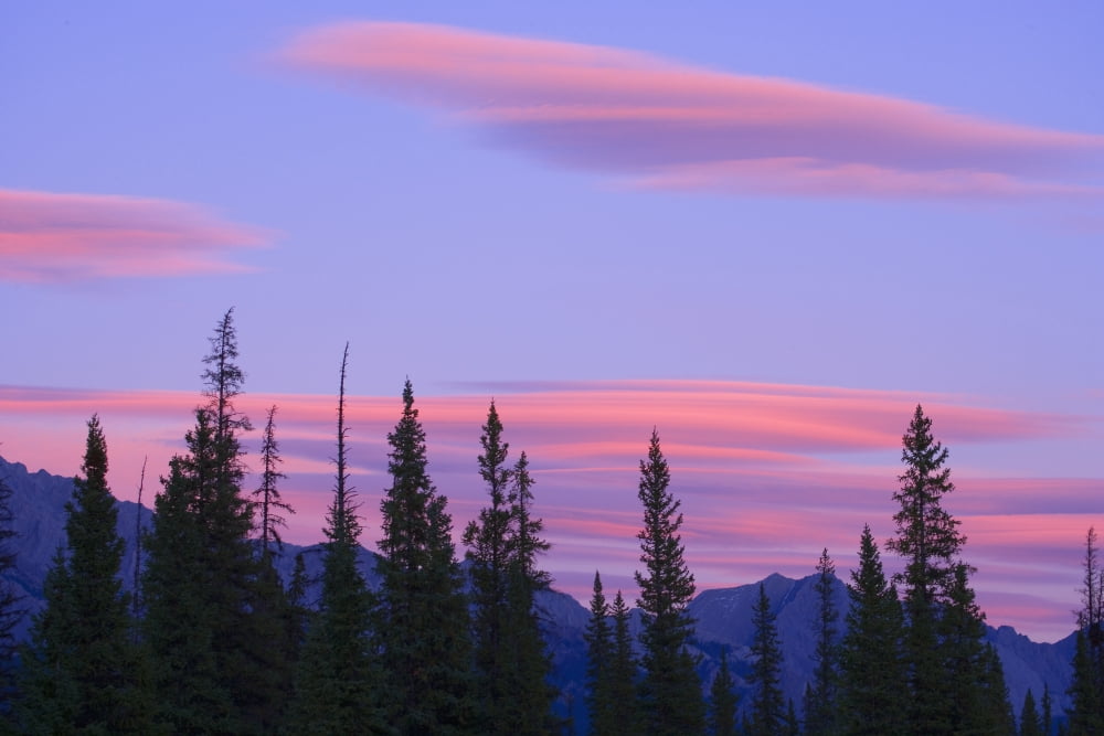 Sunset And Clouds Banff National Park Alberta Canada Canvas Art - Carson Ganci Design Pics (34 x 22)