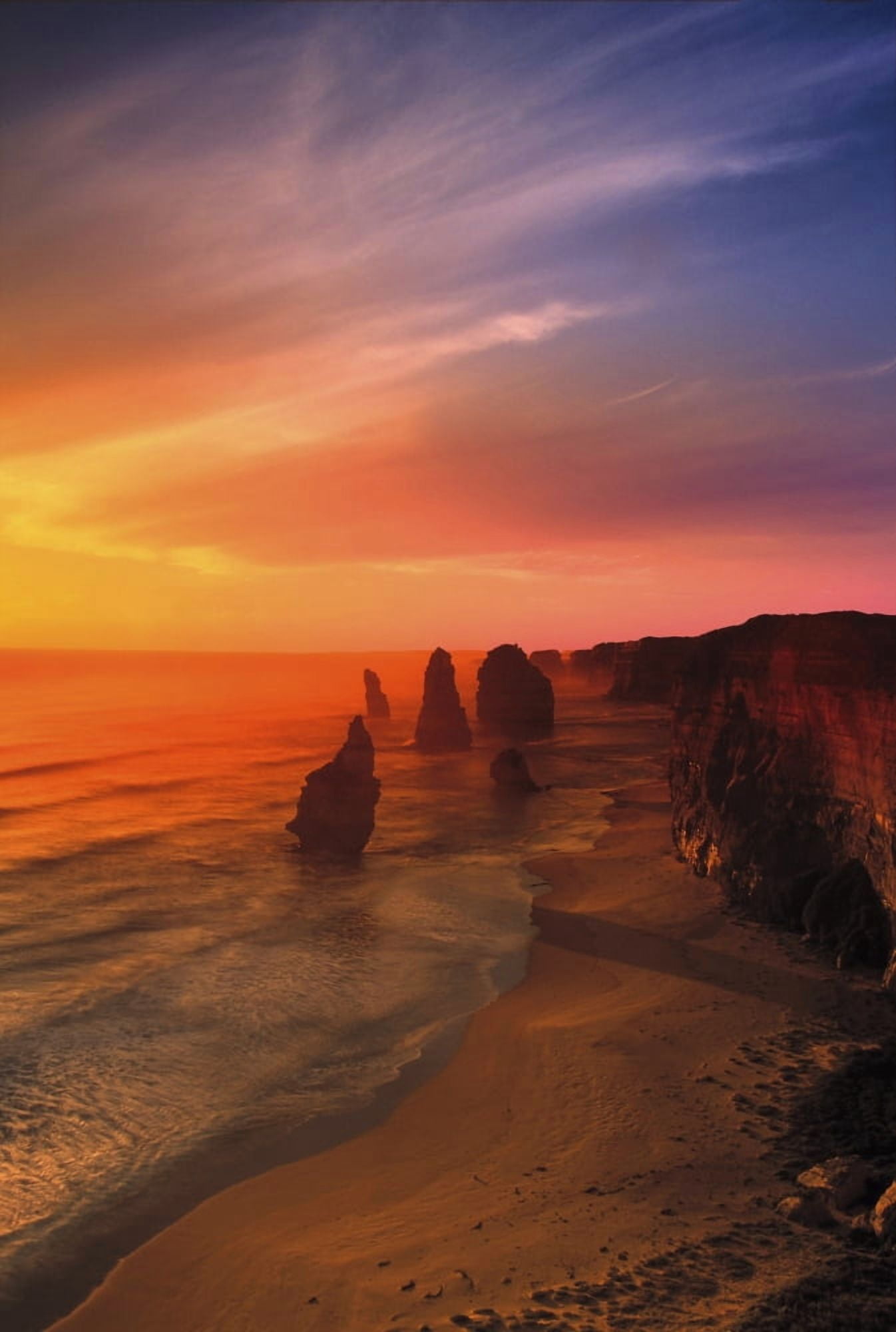 Sunset And Rock Formations Canvas Art - Carson Ganci Design Pics (11 x 17)