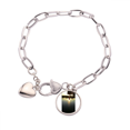 thumbnail image 1 of Sunset Art Deco Fashion Heart Chain Bracelet Jewelry Charm Fashion, 1 of 3