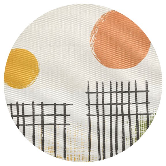 Sunset Art Pattern Design 15.4in Diameter PVC Plate Mat, Heat-Resistant and Cuttable, Kitchen Decor