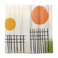 thumbnail image 1 of Sunset Art Pattern Design 72x72 Waterproof Shower Curtain Liners Durable Metal C-Hooks Fade-Proof Thermal Print Anti-Splash, 1 of 5
