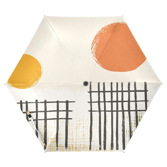 Sunset Art Pattern Design Folding Umbrella UV50+ Waterproof Sun Protection Auto Open Close Compact Fiberglass Frame