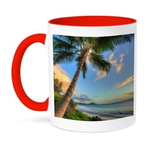 3drose, Sunset at Beach Near Wailea, Maui, Hawaii, Usa, 11oz Two-tone Red Mug