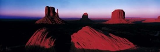 Sunset At Monument Valley Tribal Park Utah USA Canvas Art - Panoramic Images (36 x 12)