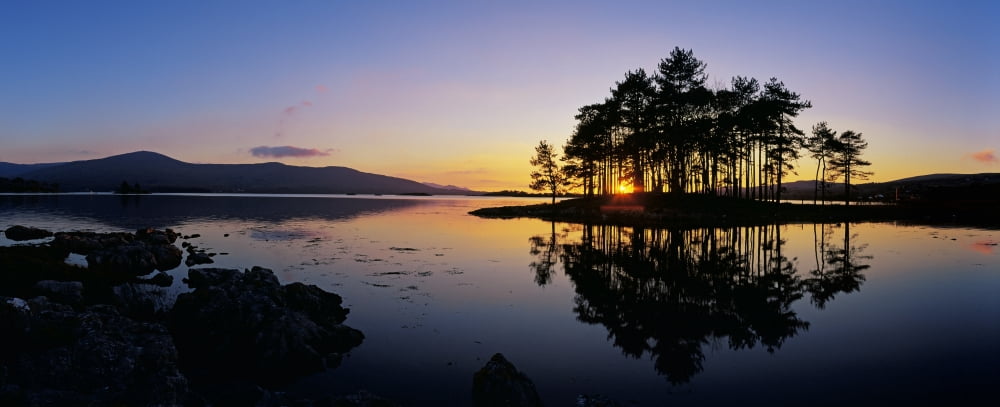 Sunset At The Lake Kenmare Ring Of Kerry County Kerry Republic Of Ireland Canvas Art - The Irish Image Collection Design Pics (31 x 12)