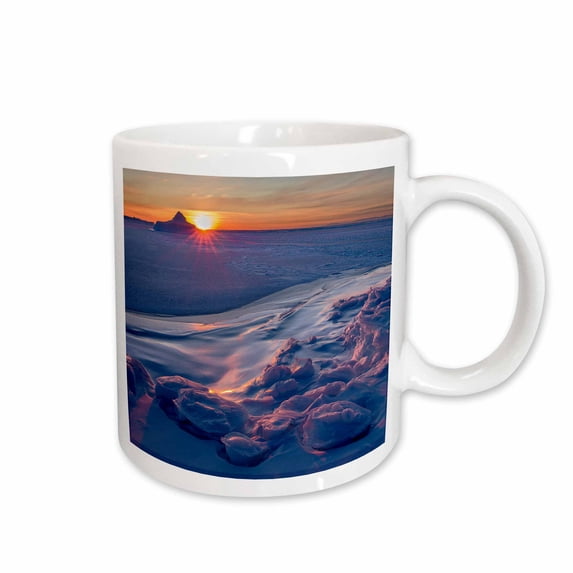 3drose, Sunset at the Shore of Frozen Disko Bay, West Greenland, Denmark,, 11oz Mug