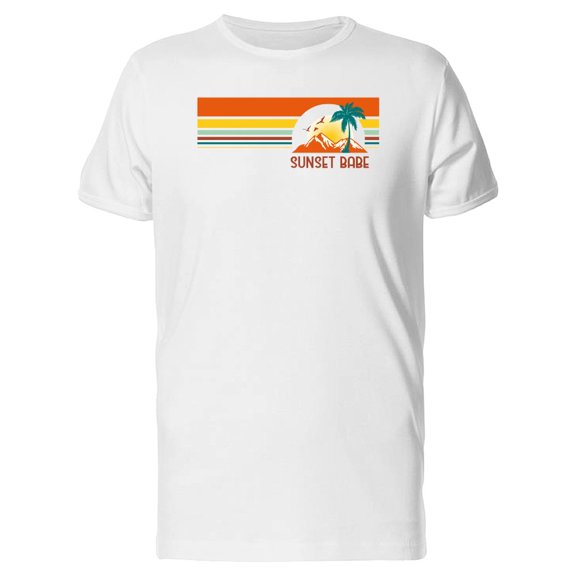 Sunset Babe Slogan With Srtipes Tee Men's -Image by Shutterstock
