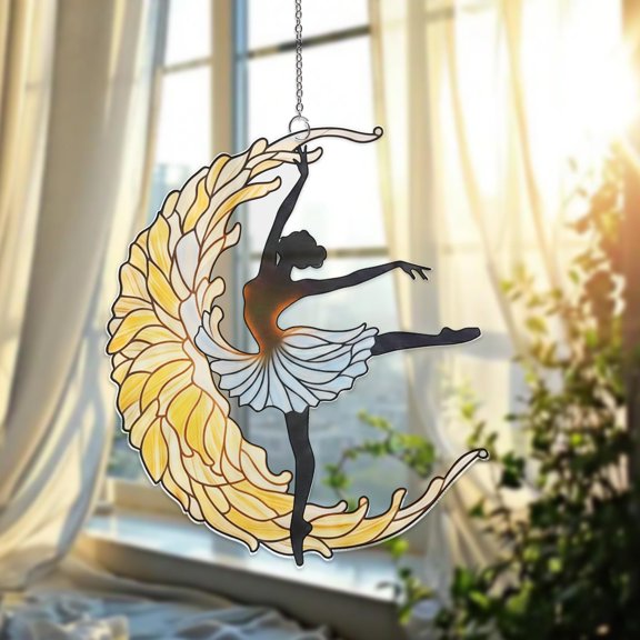 Sunset Ballerina Acrylic Suncatcher Window Hanging Home Decor Gift for Dance Lovers Artists