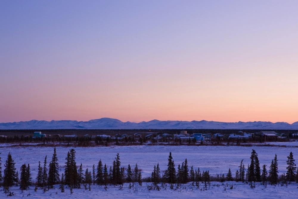Sunset Over A Barren Landscape Near The Village Of Noatak With The Baird Mountains In The Distance Arctic Alaska Canvas Art - Kevin Smith Design Pics (19 x 12)