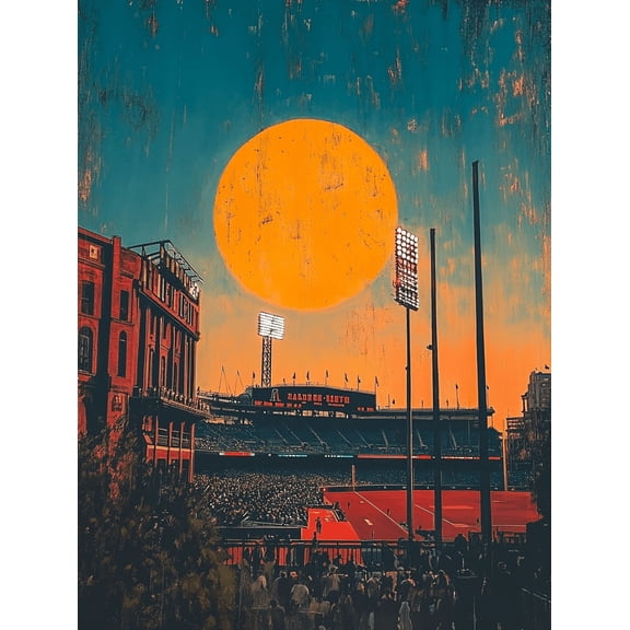 Sunset Baseball Stadium Canvas Print/Wall Art Suitable for Living RoomGame Room Bar Decoration