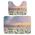 thumbnail image 1 of Sunset Bathroom Rugs Set 2 Pieces, Bathroom Set - Quick Drying Bath Mat And U-Shaped Toilet Rug, Water Absorbent Bath Carpet For Bedroom Floor Living Room, Machine Washable, 1 of 6