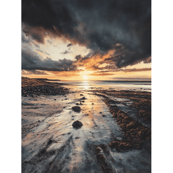 Sunset Beach Canvas Print/Wall Art Suitable for Living Room Bedroom Office Hotel and Restaurant Decoration.