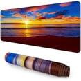 thumbnail image 1 of Sunset Beach Desktop Gaming Mouse Pad XXL Extended Stitched Edges Mousepad Large Size Scenery Mouse Mat Rectangular Non-Slip Rubber Base Office Desk Pads(Size:31.5x11.8in), 1 of 6