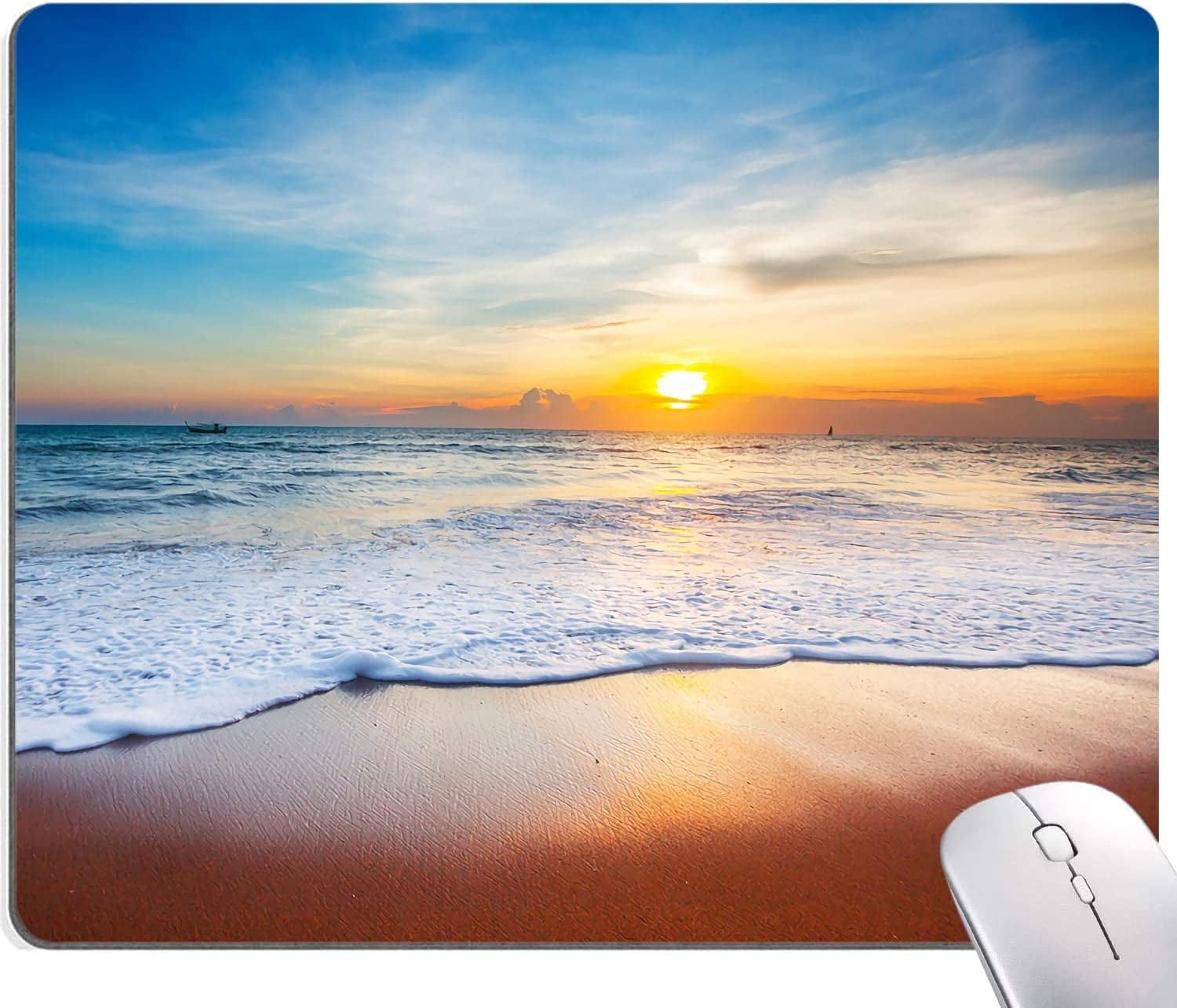 Sunset Beach Mouse Pads, Seaside Wave Nature Mousepad,Sunrise Over Sea ...