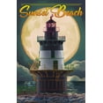 thumbnail image 1 of Sunset Beach, New Jersey, Lighthouse and Full Moon (9x12 Wall Art Print, Home Decor), 1 of 3