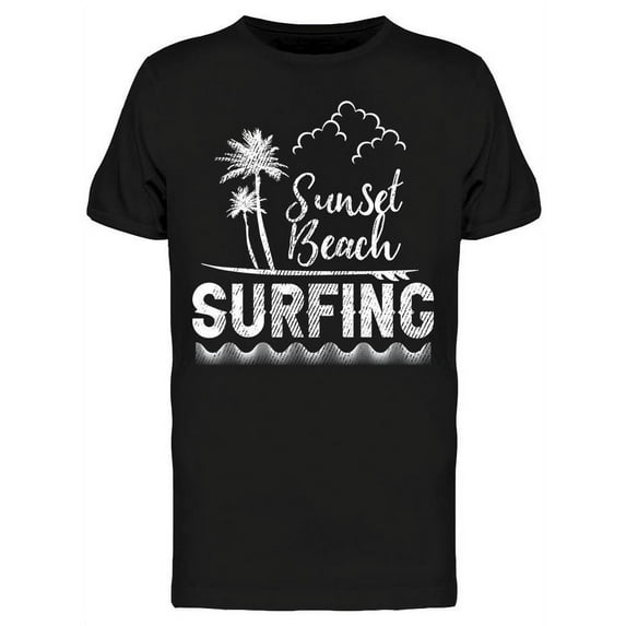 Sunset Beach Surfing T-Shirt Men -Image by Shutterstock, Male Small