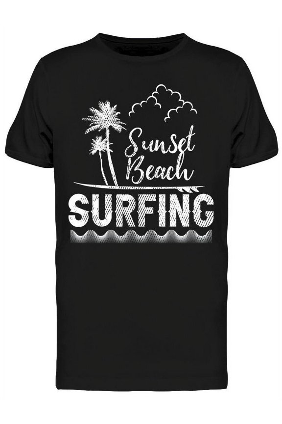 Sunset Beach Surfing T-Shirt Men -Image by Shutterstock, Male XX-Large